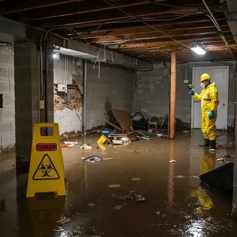 Flooded Basement Electrical Hazard in Alexandria, IN Property